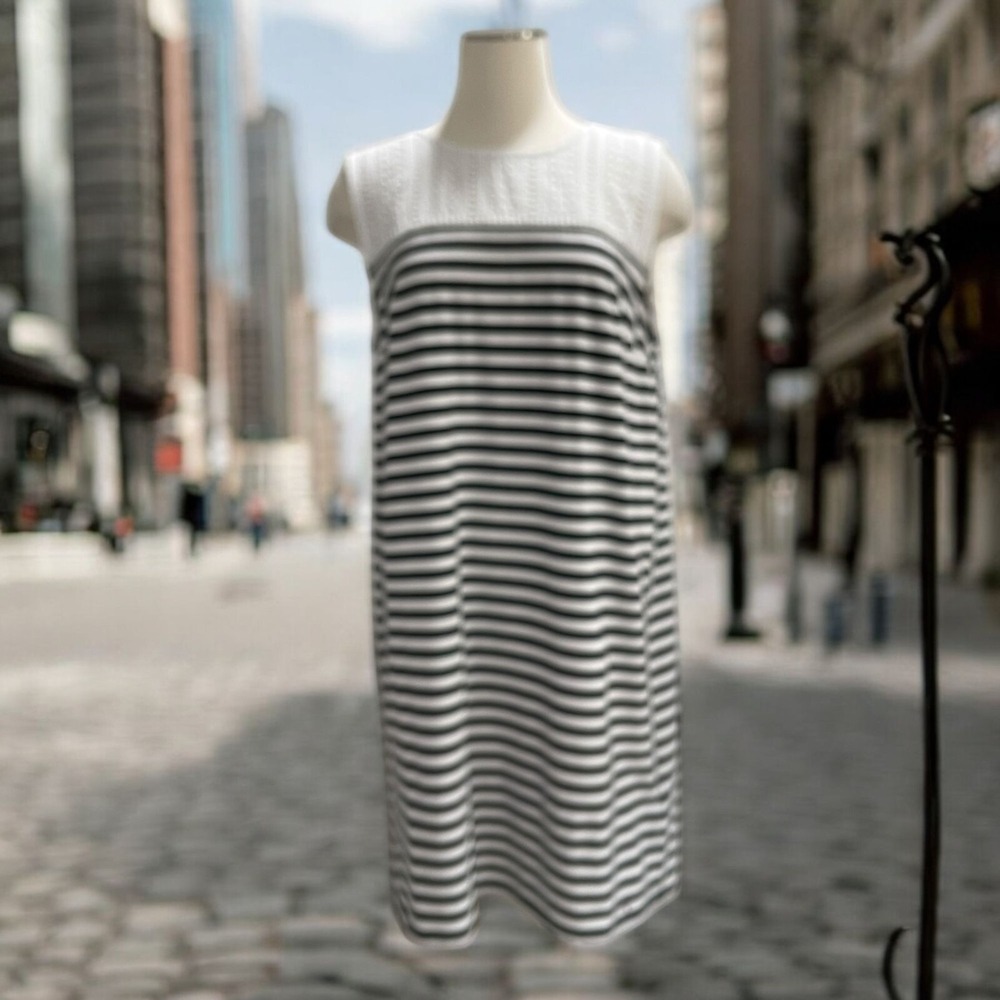 Tommy Hilfiger Sleeveless Striped Shift Dress Classic Nautical Resort‎ Preppy